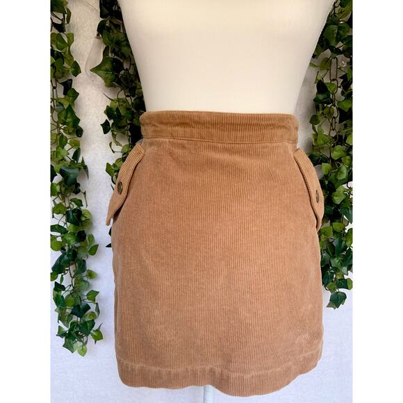 Copper Key Brown Corduroy Mini Skirt with Pockets Women's size Small - Picture 1 of 10